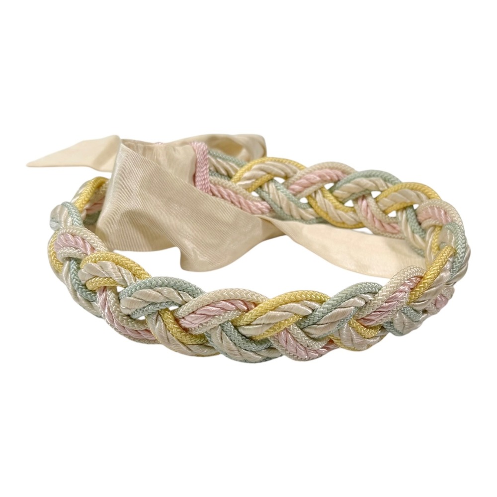 Burke Deyo Pastel Braided Cord Ribbon Tie Belt Woven Rope Coquette Romantic